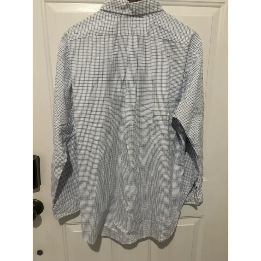 Polo Ralph Lauren Shirt 32/33 Blue White Plaid Classic Fit Long Sleeve Button Up